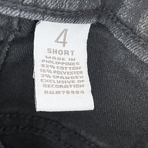 Chicos Size 4 XXL Short Ultimate Fit Barely Flare Leg Jeans Black Platinum Denim - Picture 5 of 11